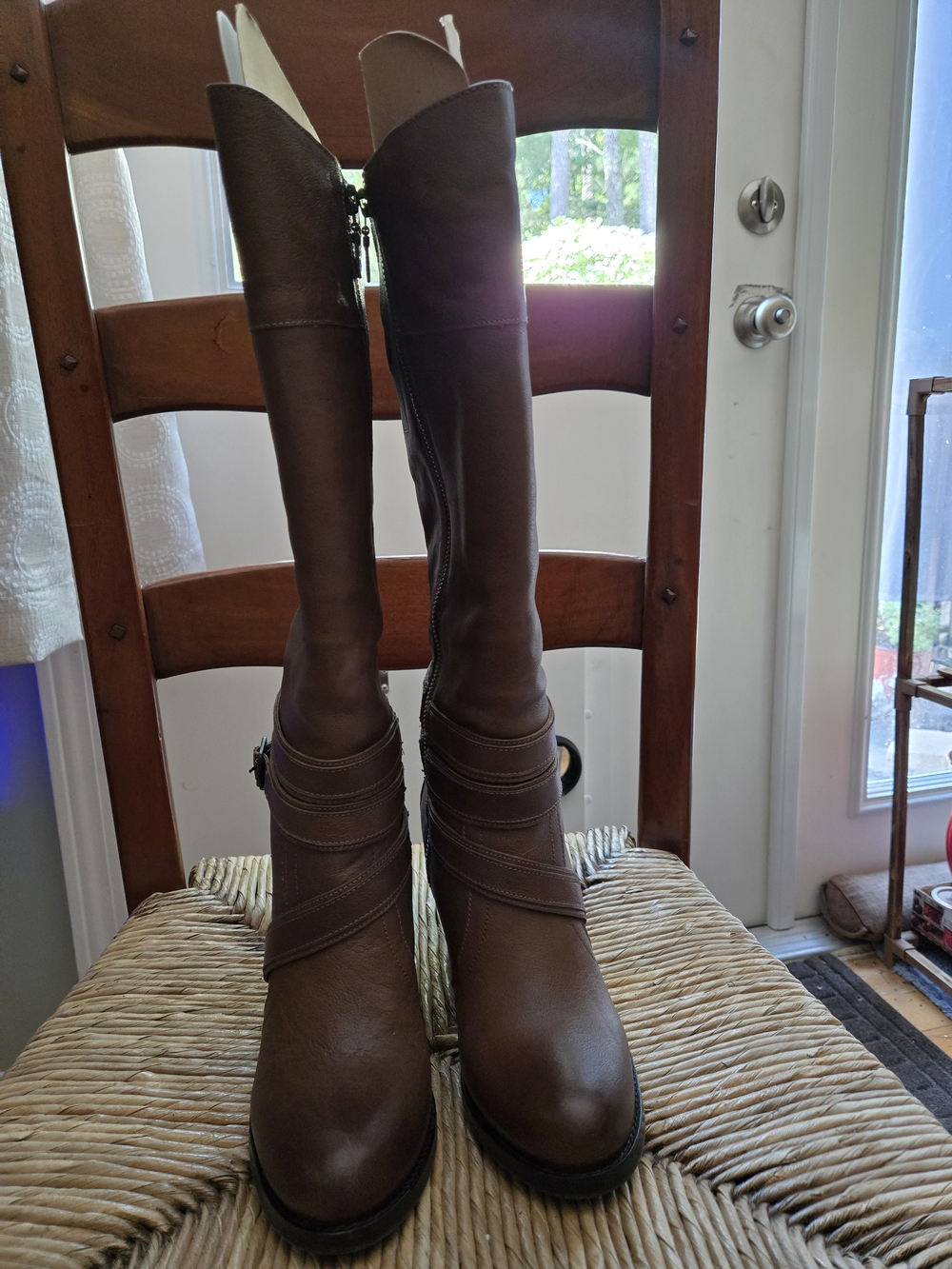 Ariat Brown Tall Riding Boots with Strap Detail